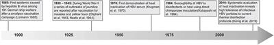 The Heat Stability of Hepatitis B Virus: A Chronological Review From Human Volunteers and Chimpanzees to Cell Culture Model Systems